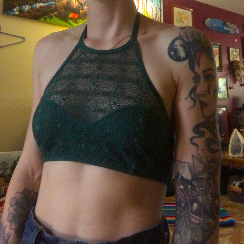 Medium halter turquoise bra